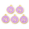 Golden Plated Alloy Enamel Charms X-ENAM-S118-10N-2