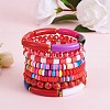 8Pcs 6 Style Synthetic Imperial Jasper & GLass Beaded Stretch Bracelets Set BJEW-SW00086-01-4