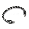 Viking 304 Stainless Steel Twisted Eagle Open Cuff Bangles for Men BJEW-U001-02AS-2