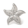 Non-Tarnish 304 Stainless Steel Starfish Open Cuff Rings for Women RJEW-Z053-10P-2