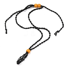 Adjustable Braided Waxed Cord Macrame Pouch Necklace Making NJEW-I243-A06