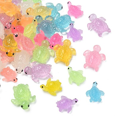 80Pcs 16 Styles Luminous Resin Sea Turtle Figurine Decoration FIND-CJ0003-49-1