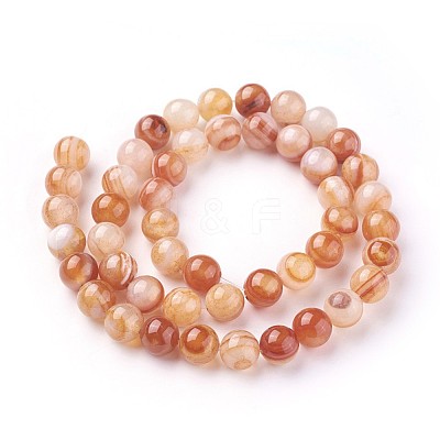 Natural Red Agate Beads Strands G-F619-38-8mm-1