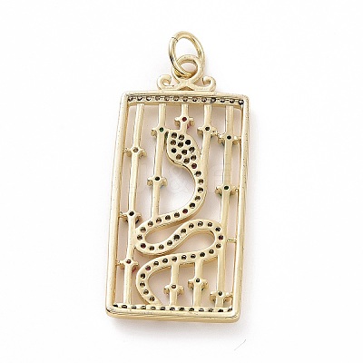 Brass Micro Pave Colorful Cubic Zirconia Pendants KK-E068-VF029-1