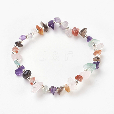 Natural & Synthetic Gemstone Bead Bracelets BJEW-JB02084-06-1