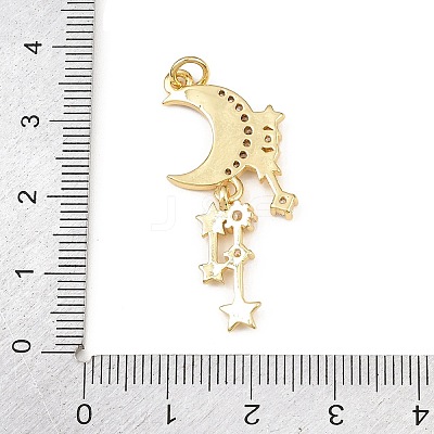 Brass Micro Pave Clear Cubic Zirconia Pendants X-KK-F919-37B-G-1