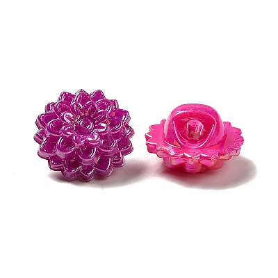 AB Color Acrylic Flower Sewing Shank Buttons PCA280Y-1