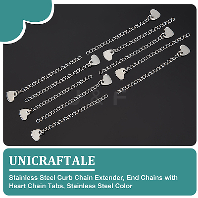 40Pcs 304 Stainless Steel Curb Chain Extender FIND-UN0002-79-1