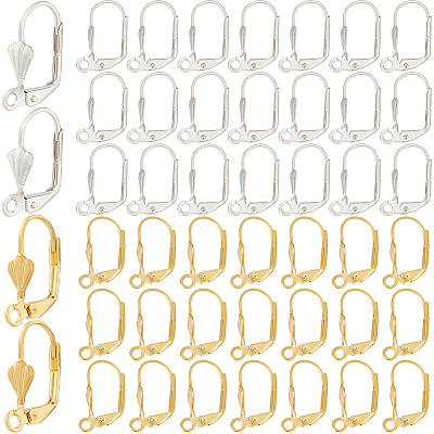 200Pcs 2 Colors Brass Leverback Earring Findings KK-SP0001-03-1