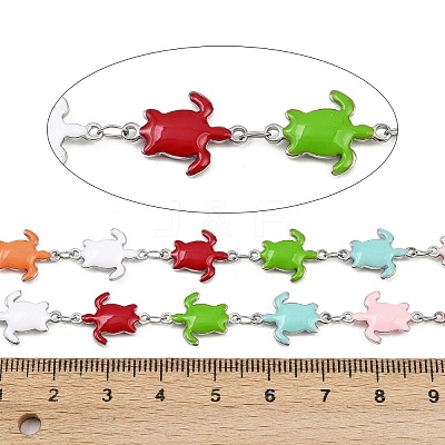 304 Stainless Steel Enamel Turtle Link Chains CHS-F023-01F-P-1