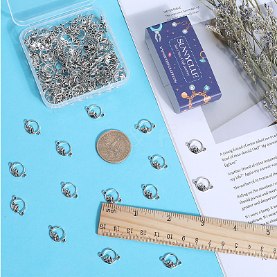 120Pcs Tibetan Style Alloy Connector Charms TIBEP-SC0002-69-1