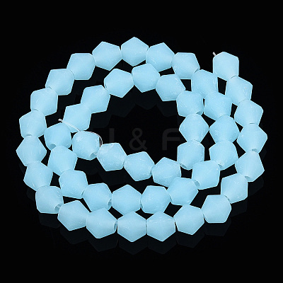 Imitation Jade Frosted Glass Bead Strands EGLA-A039-J6mm-MD03-1