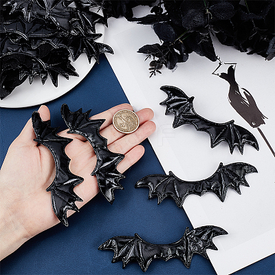 40Pcs Imitation Leather Evil Wings Ornament Accessories DIY-GF0008-82B-1