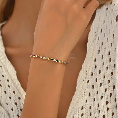 Minimalist Brass Pave Cubic Zirconia Tennis Bracelets for Women YE4484-3-1