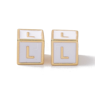 Rack Plating Brass Enamel Beads KK-B060-04G-04L-1