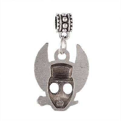 Skull Tibetan Style Alloy European Dangle Charms PALLOY-I116-35AS-1