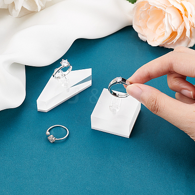 2 Sets 2 Styles Triangle & Square Acrylic Finger Ring Display Stands RDIS-GA0001-03-1