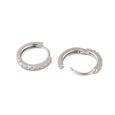 925 Sterling Silver with  Micro Pave Cubic Zirconia Hoop Earrings Findings STER-B004-17P-1