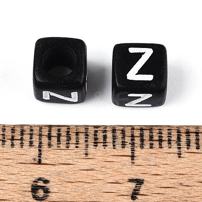 Initial Acrylic Horizontal Hole Beads OACR-ZX006-35Z-1