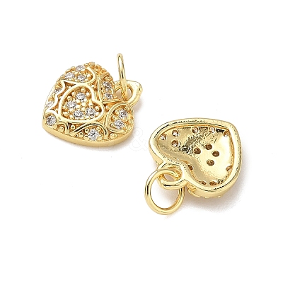 Brass Micro Pave Cubic Zirconia Pendants KK-I379-15G-02-1