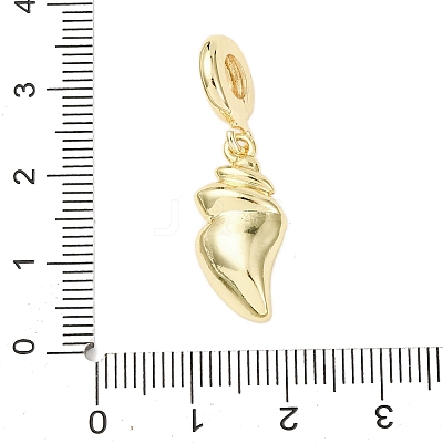 Brass Micro Pave Clear Cubic Zirconia Sea Animal European Dangle Charms KK-B159-04G-04-1