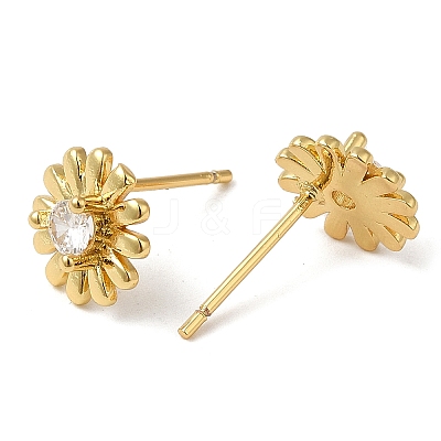 Rack Plating Brass Flower Stud Earrings EJEW-M235-06G-1