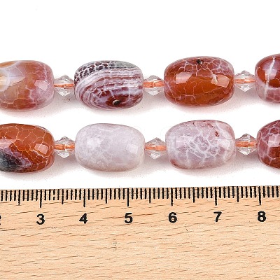 Natural Fire Crackle Agate Beads Strands G-K393-G02-12x16-1