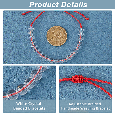 8Pcs 8 Colors Natural Quartz Crystal Braided Bead Bracelets Set BJEW-FI0001-36-1
