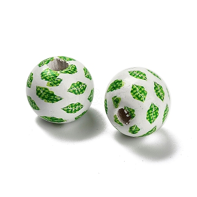 St. Patrick's Day Series Printed Schima Wood European Beads WOOD-V002-01A-1