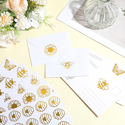 20 Sheets 5 Styles Gold Foil Self-adhesive Stickers DIY-CP0010-86-1