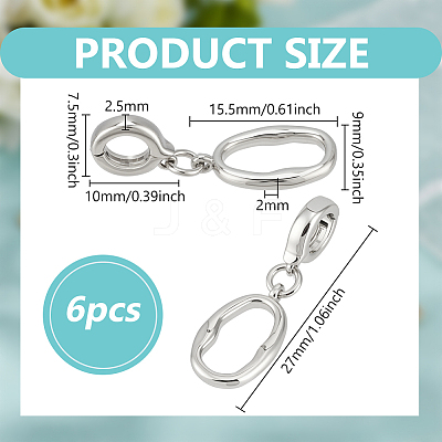 6Pcs Zinc Alloy Twister Clasps FIND-FH0016-55P-1