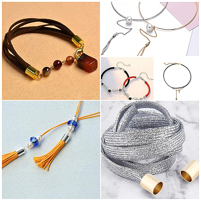 80Pcs 8 Styles Brass Cord Ends KK-CN0003-46-1