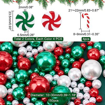 12Pcs Christmas Plastic Beads & Handmade Polymer Clay Cabochons KY-PH0001-78-1