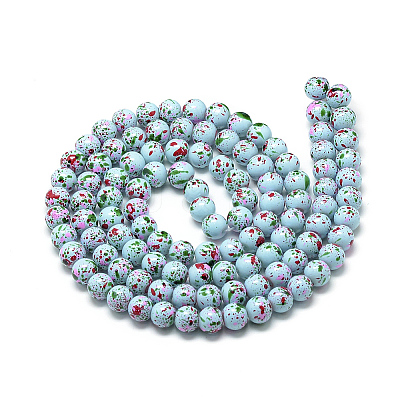 Baking Paint Glass Beads Strands DGLA-S115-8mm-S43-1