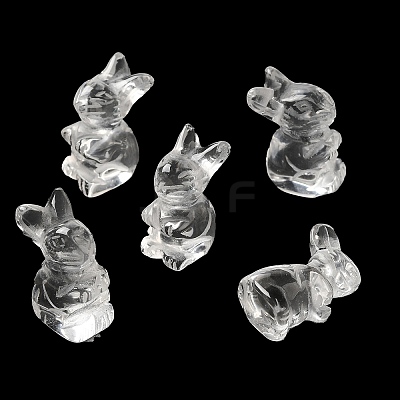 Synthetic Quartz Crystal Rabbit Figurines DJEW-Z006-01-1