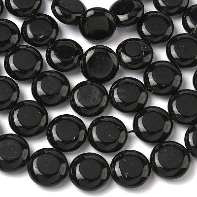 Natural Black Onyx Beads Strands G-L648-B21-15mm-1