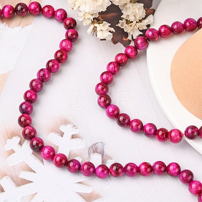 Natural Rose Tiger Eye Beads Strands X-G-G099-8mm-3-1