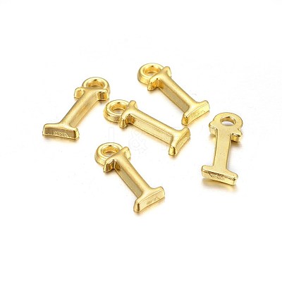 Golden Plated Alloy Letter Pendants X-PALLOY-J718-01G-I-1