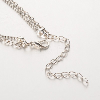 Cross CCB Plastic Charm Multi-strand Anklets AJEW-AN00092-03-1