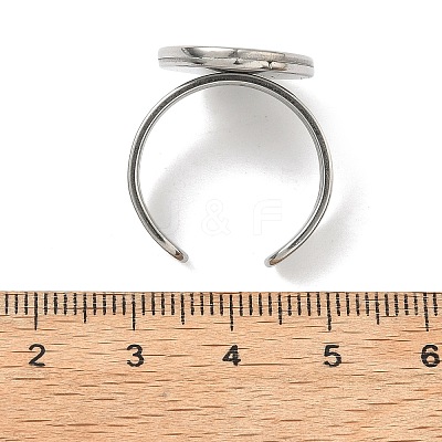 304 Stainless Steel Cuff Ring Findings STAS-B126-10A-P-1