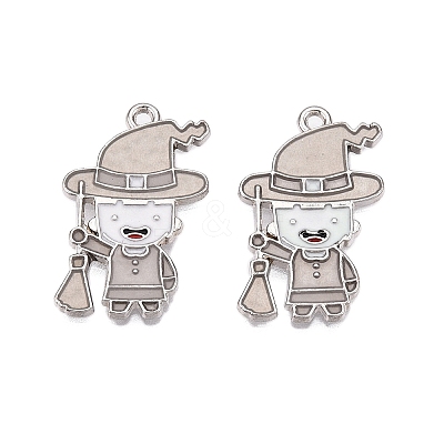 Halloween Theme Rack Plating Luminous Alloy Enamel Pendants ENAM-N056-234P-1-1