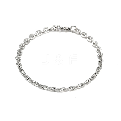 201 Stainless Steel Cuba Style Chian Bracelet for Men BJEW-B138-06P-03-1
