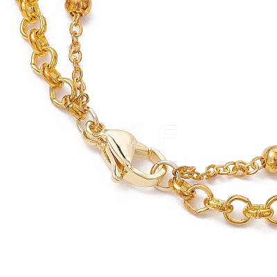 Brass Rolo Chain & Iron Cable Chain Multi-strand Bracelet BJEW-JB10405-1