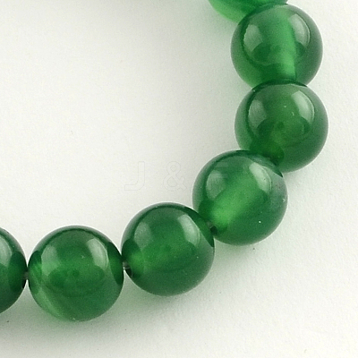 Round Natural Green Onyx Agate Beads Strands G-S119-03-8mm-1