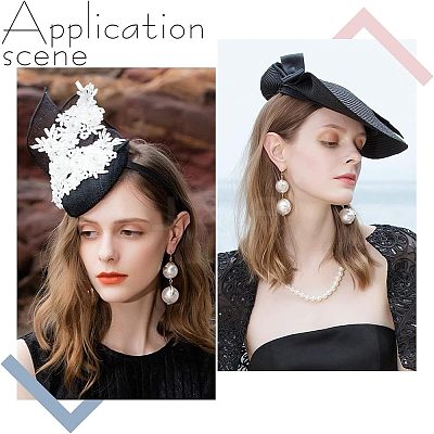 3Pcs 3 Colors Linen Teardrop Fascinator Hat Base for Millinery AJEW-CA0002-77-1