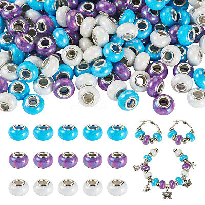 150Pcs Opaque Resin European Beads RESI-TA0004-72A-1