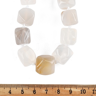 Natural White Agate Nuggets Beaded Necklaces for Women Men NJEW-K388-01S-1