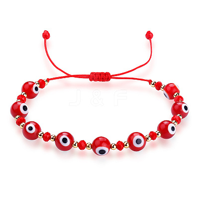 Glass Evil Eye Braided Bead Bracelet QD5460-2-1