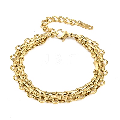 Punk 304 Stainless Steel Link Chain Bracelets for Women BJEW-L717-02G-1