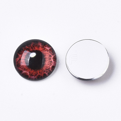 Flat Back Glass Cabochons GGLA-R023-12mm-01-1